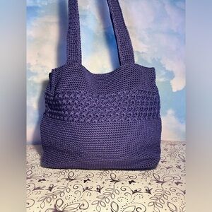 Worthington Crochet Shoulder Tote Bag Purse (Purple)